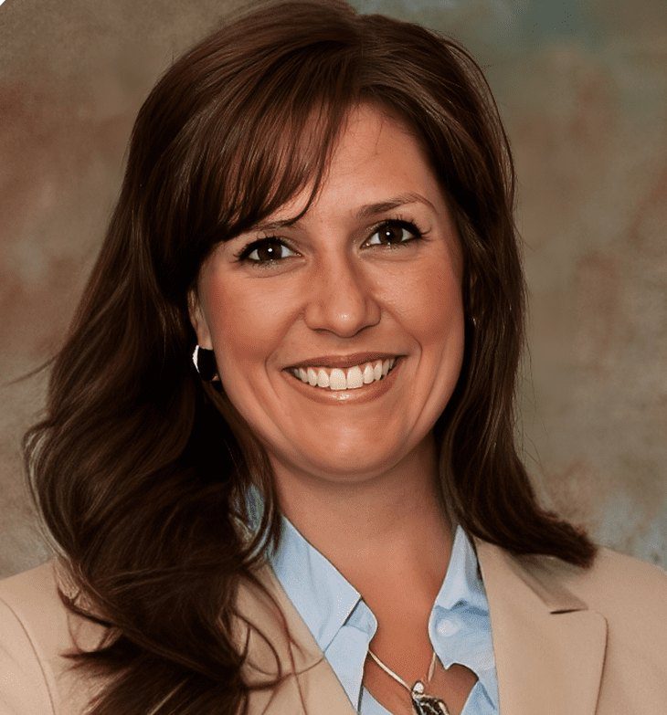 Smiling nurse consultant in professional attire