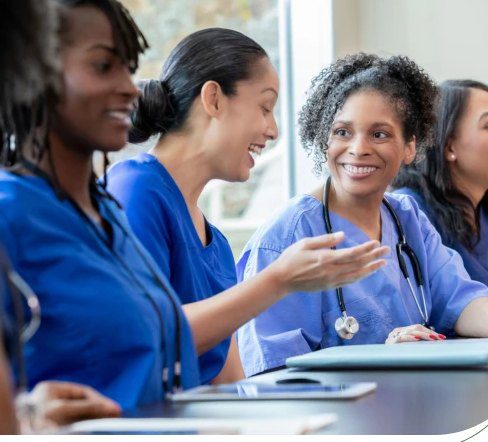 Group of healthcare professionals collaborating
